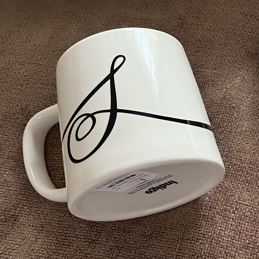 NWT Script Ceramic Mug with Letter S